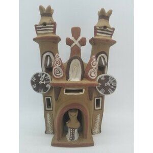 Peruvian Redware Clay Terra Cotta Pottery Mission Church Folk Art Cathedral